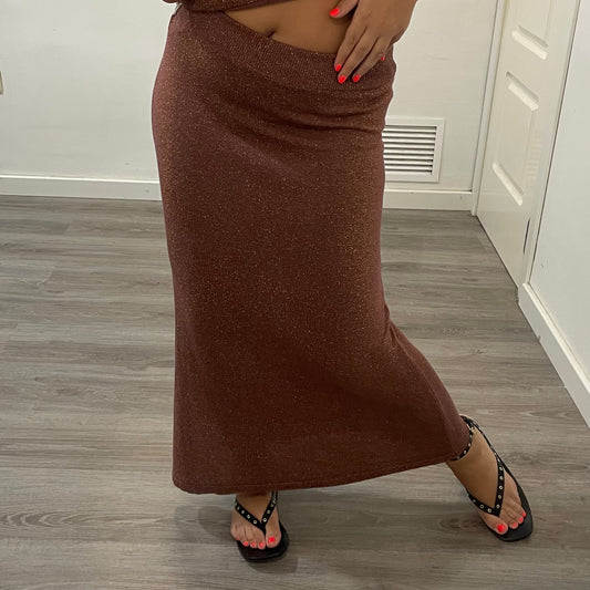 Falda Conjunto Brillo Teja