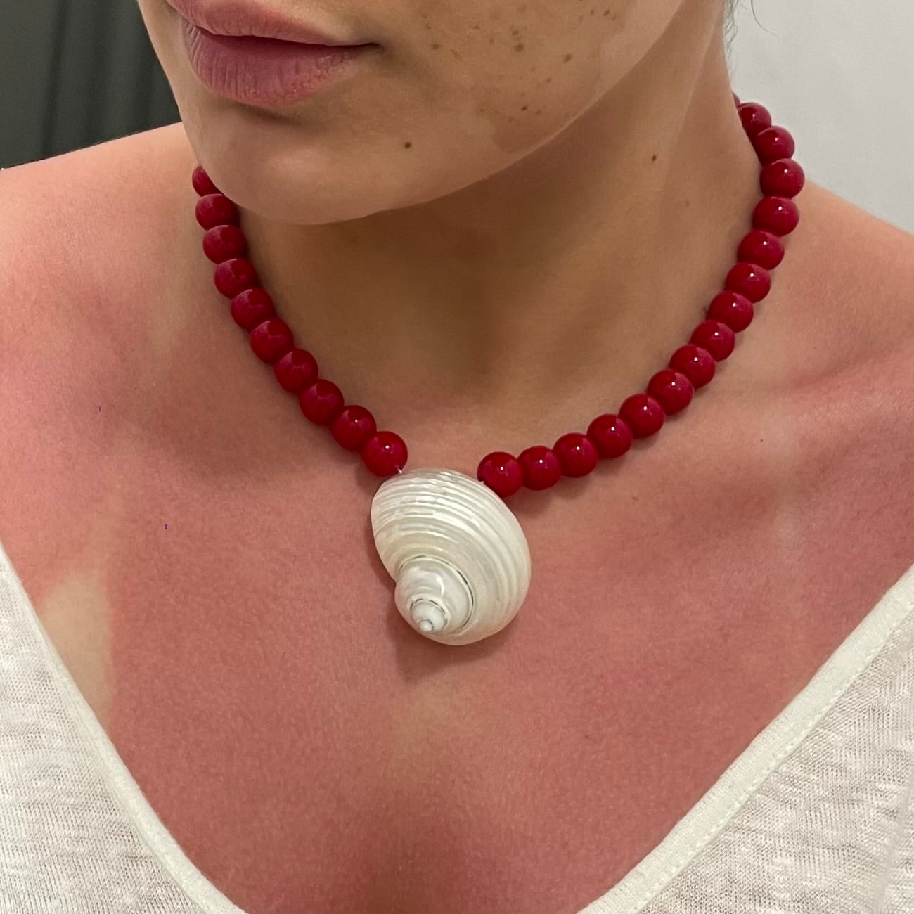 Collar Caracola Rojo