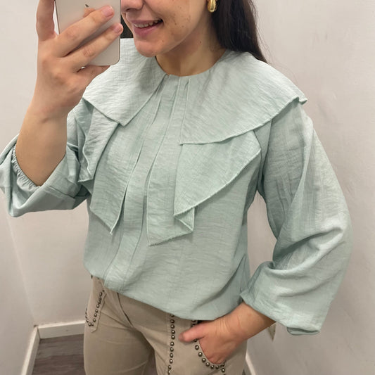 Blusa Teresa Azul Pastel