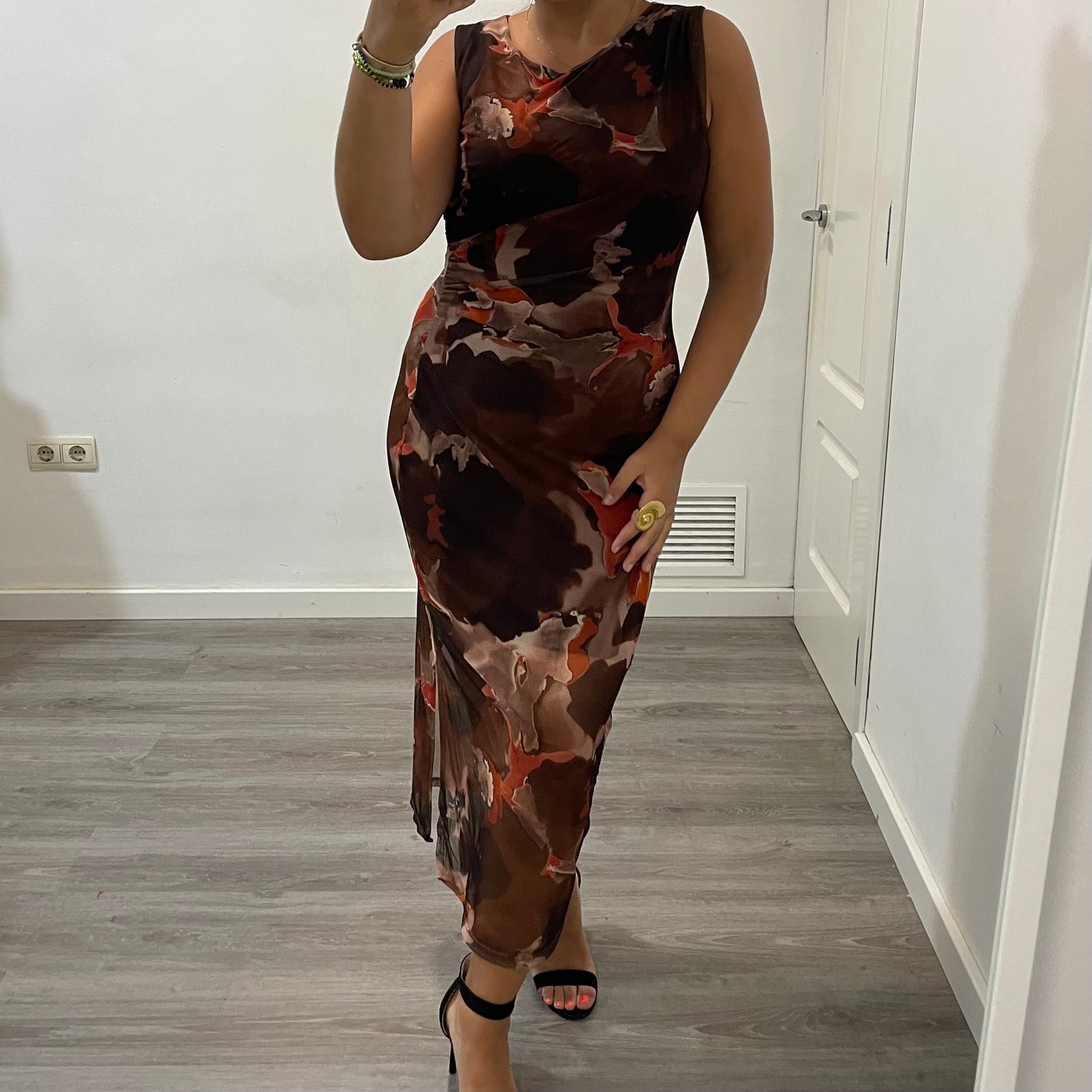 Vestido Timbu Marrones y Naranjas