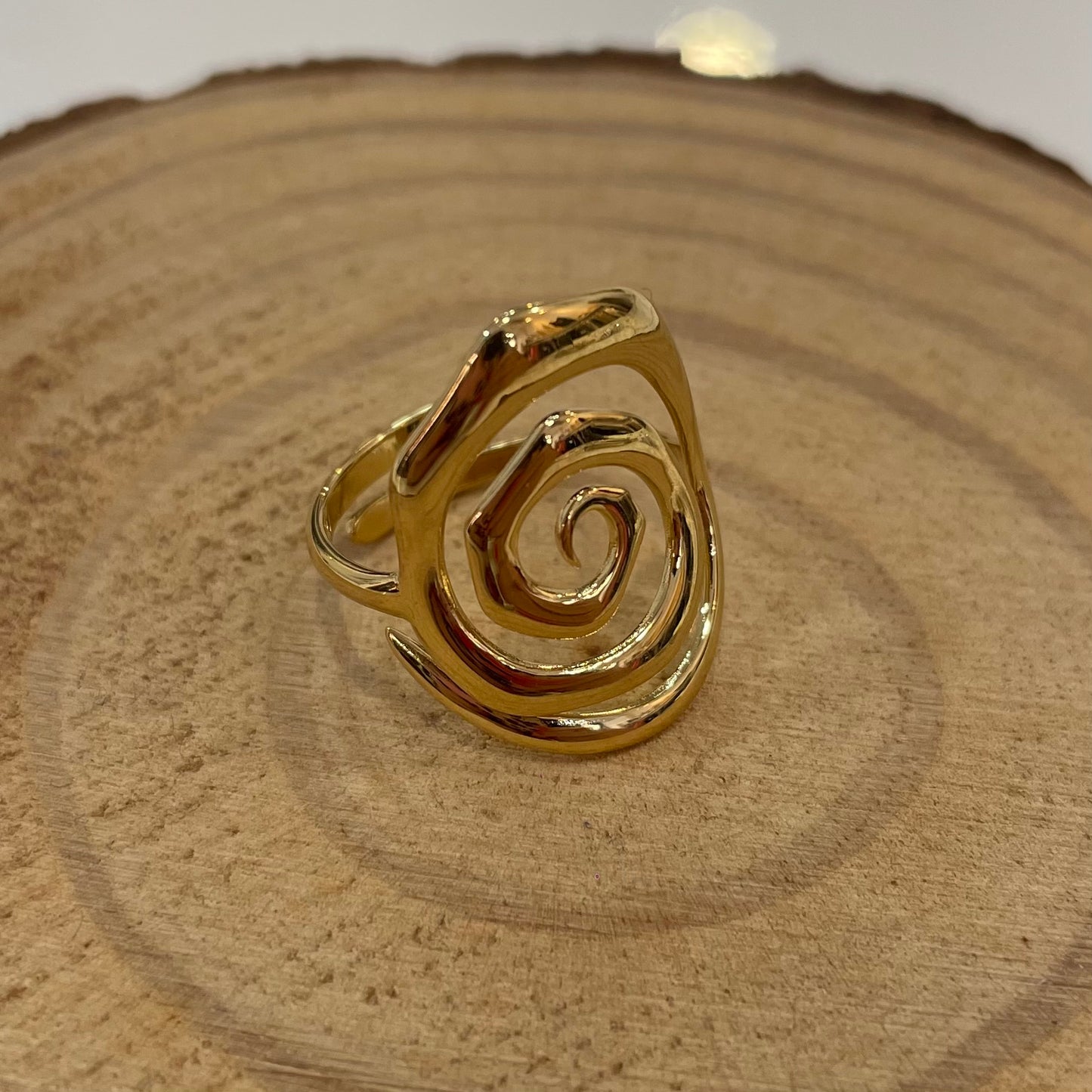 Anillo Espiral Dorado
