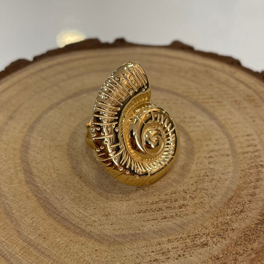 Anillo Caracola Pequeño Dorado
