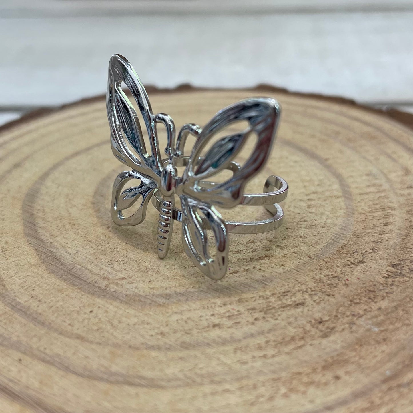 Anillo Mariposa Plateado