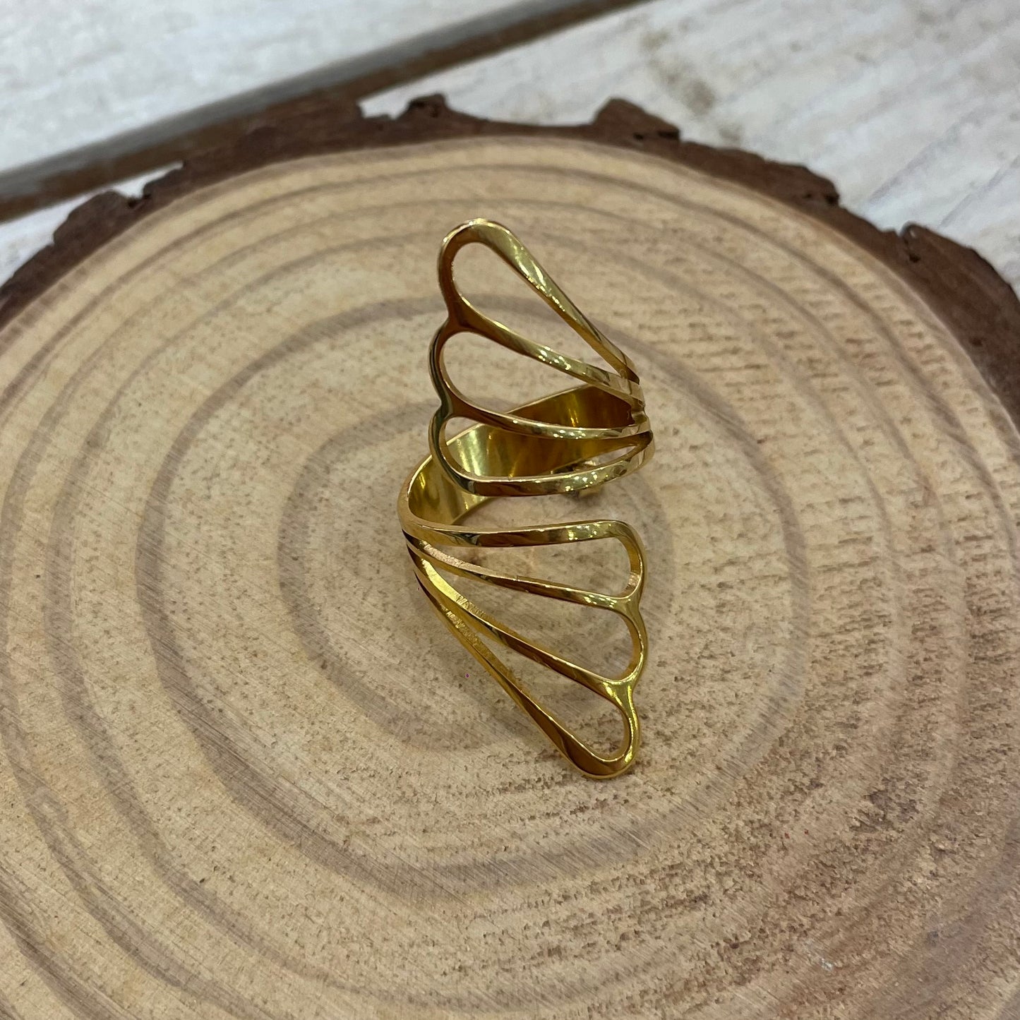 Anillo Espiral Dorado