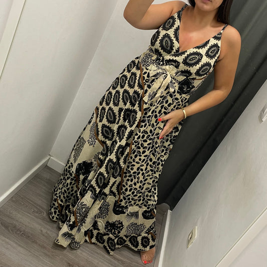 Vestido Jaipur Negro y Marrón