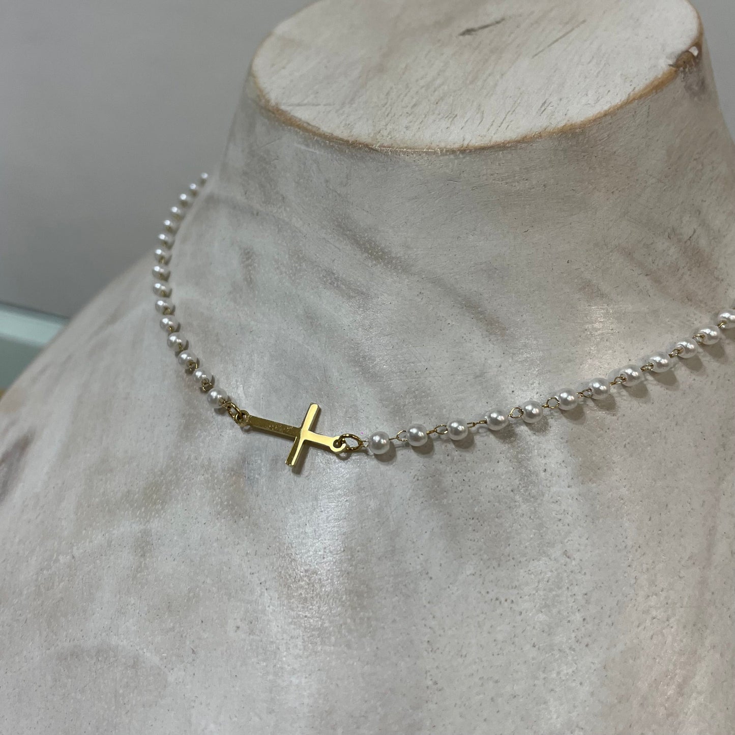 Collar Cruz Perlas