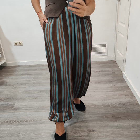 Pantalones Abullonados Azules