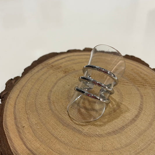 Anillo Triple Aro Plateado
