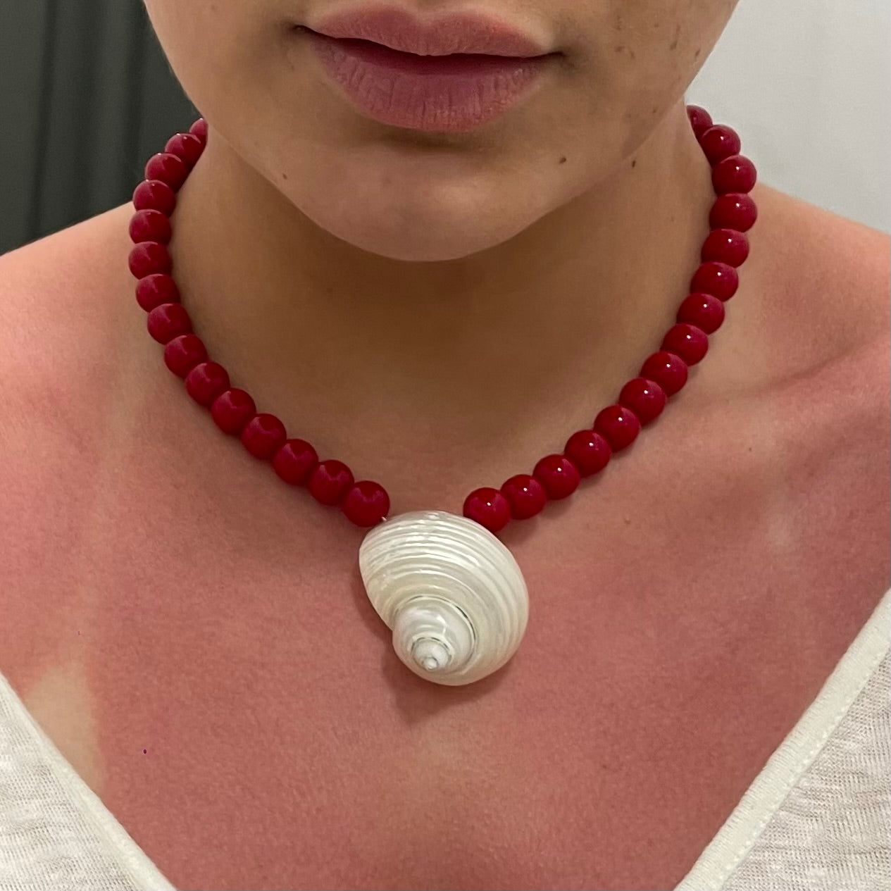 Collar Caracola Rojo
