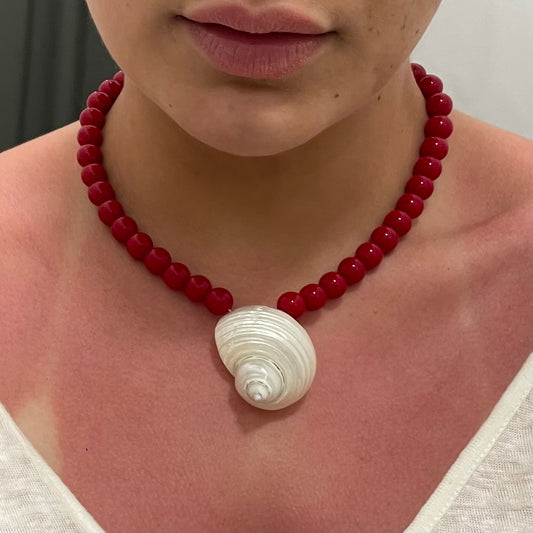 Collar Caracola Rojo