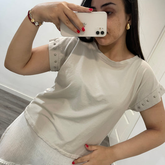 Camiseta Estrella Beige
