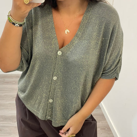 Chaqueta Hilo Dorado Gris