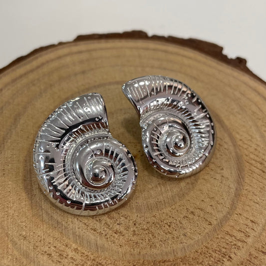 Pendientes Caracola Plateado