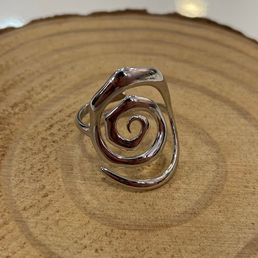 Anillo Espiral Plateado