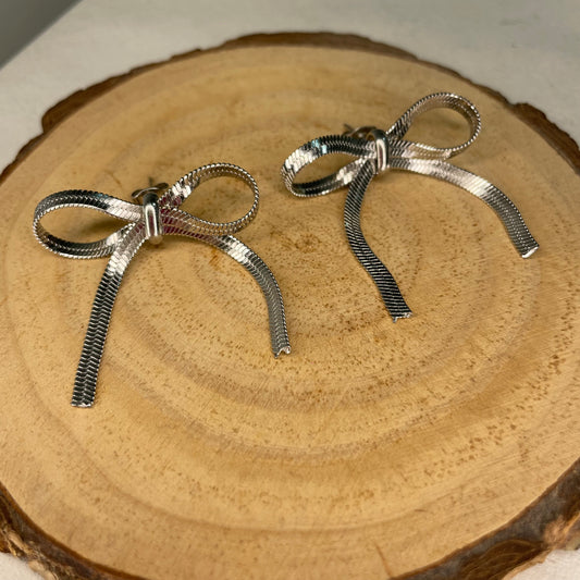 Pendientes Peque Lazo Plateado