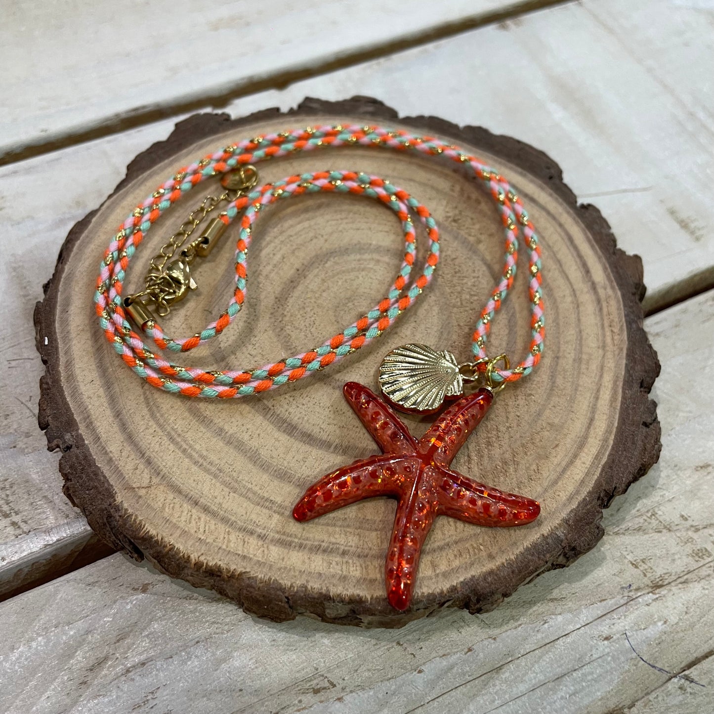 Collar Estrella Cordón Naranja