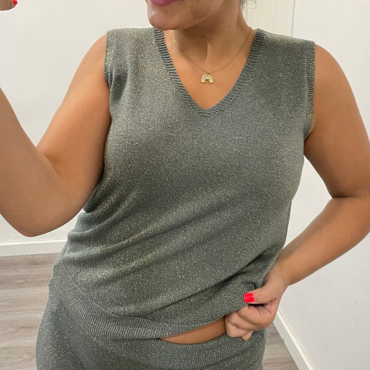 Camiseta Conjunto Brillo Gris