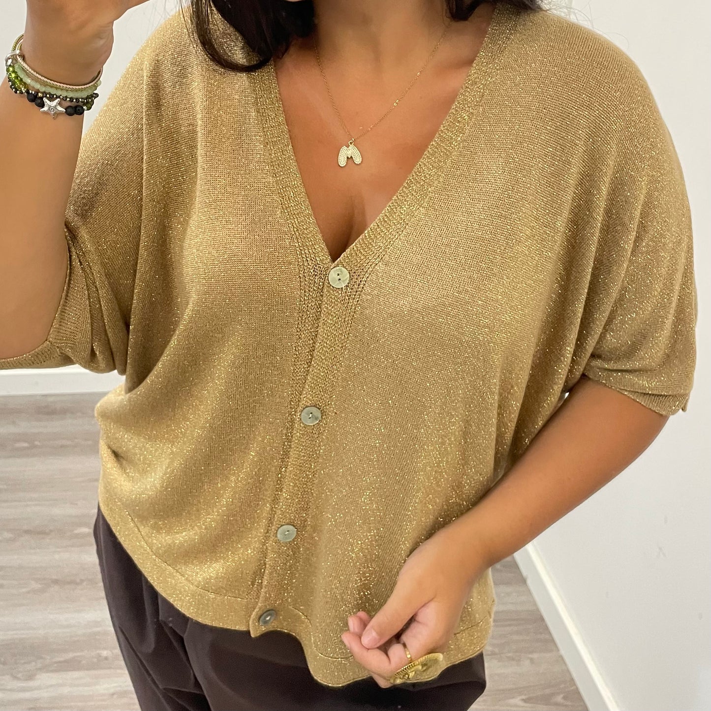 Chaqueta Hilo Dorado Tostado