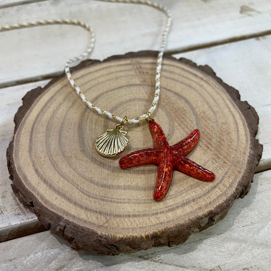 Collar Estrella Cordón Beige