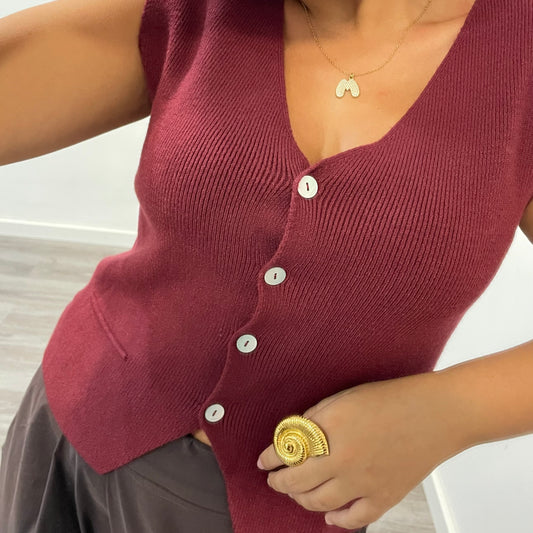 Chaleco Rodas Burdeos