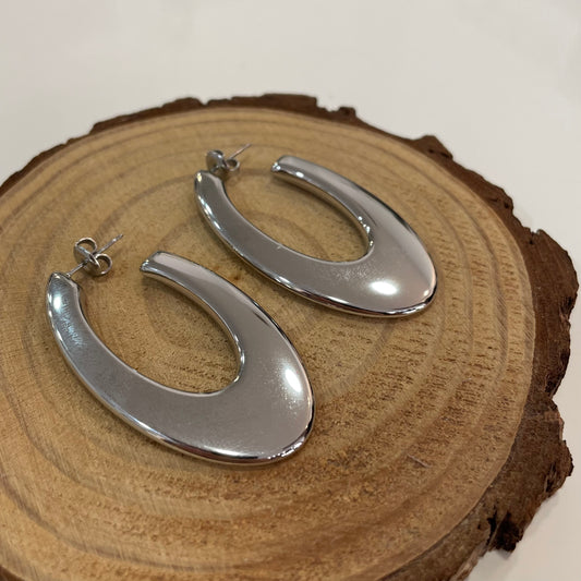 Pendientes Aro Largo Plateado