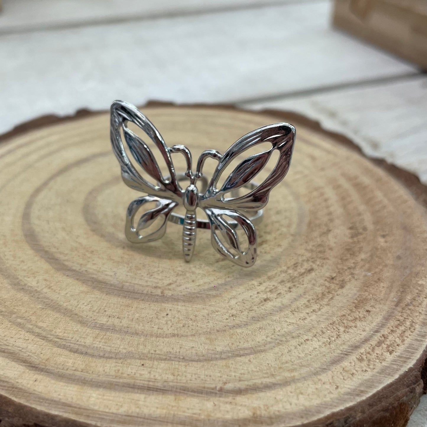 Anillo Mariposa Plateado