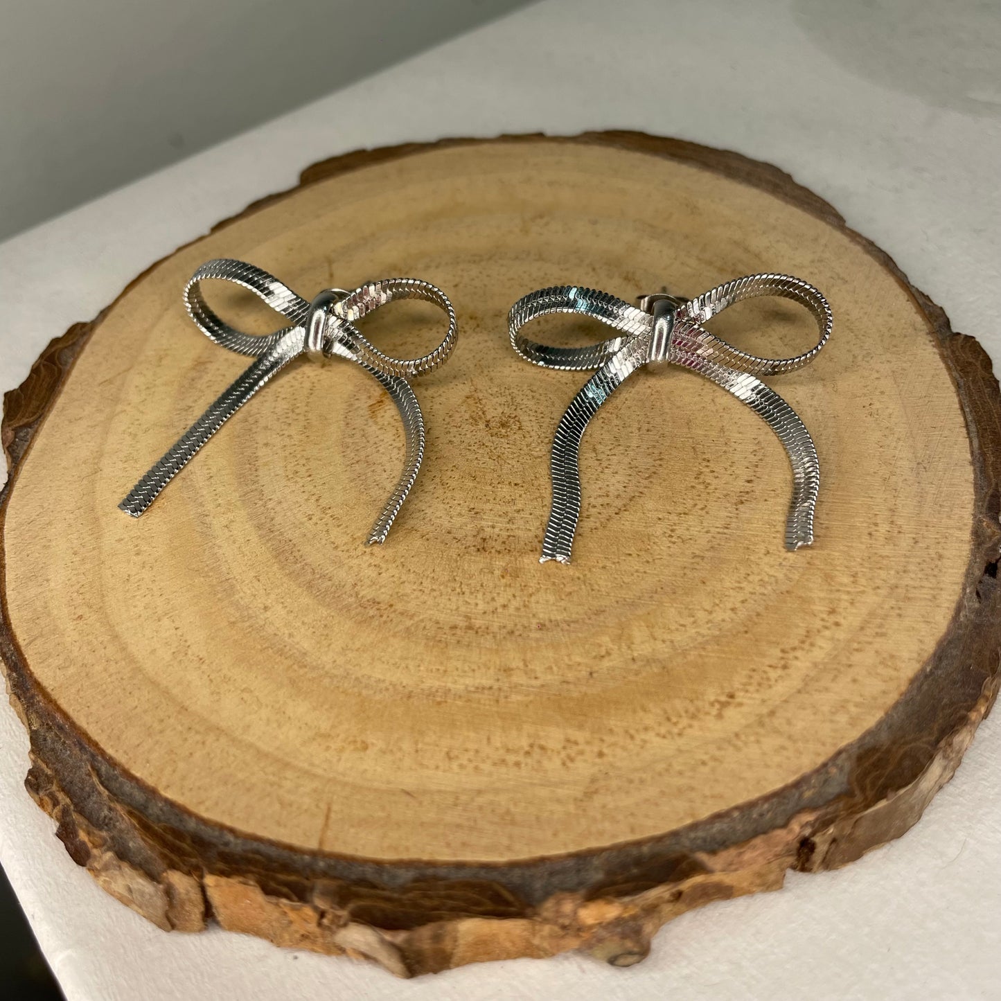Pendientes Peque Lazo Plateado
