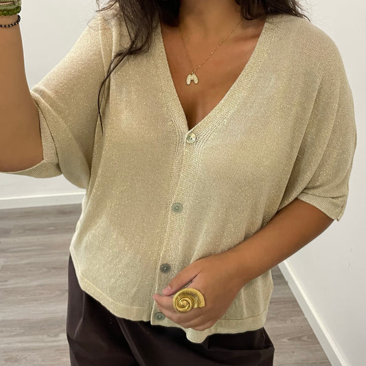 Chaqueta Hilo Dorado Beige