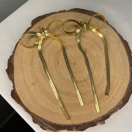 Pendientes Lazo Dorado