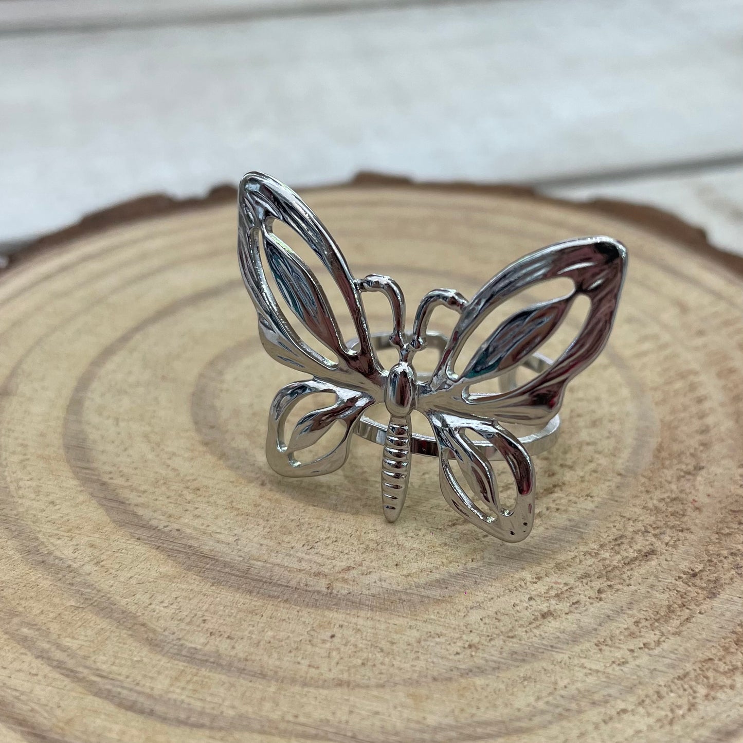 Anillo Mariposa Plateado