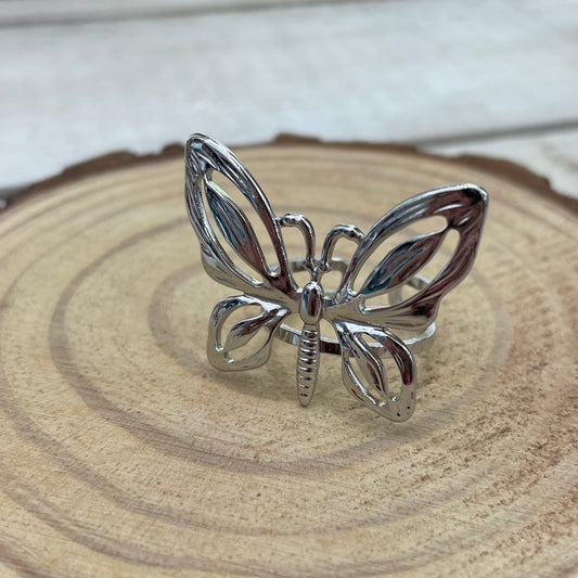 Anillo Mariposa Plateado