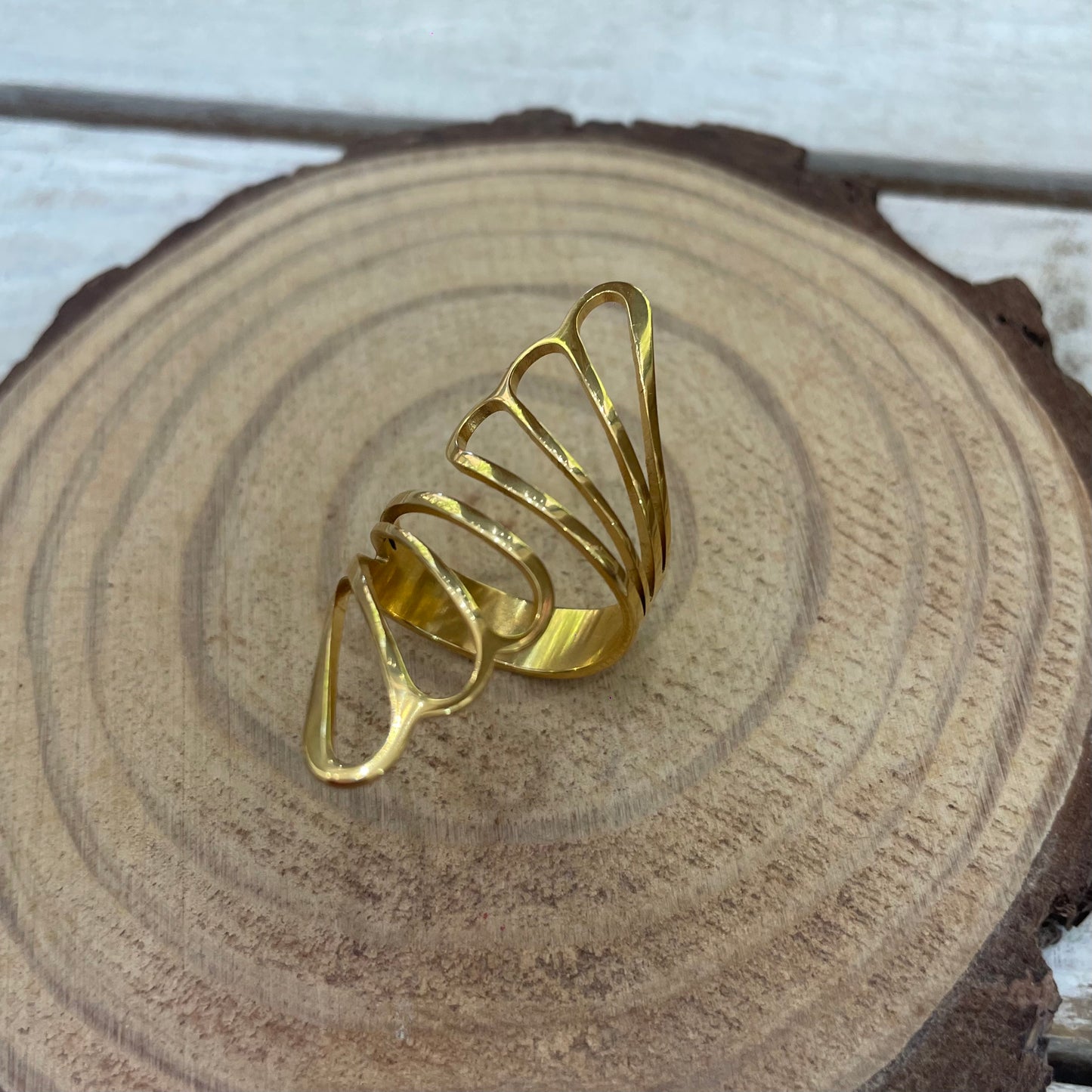 Anillo Espiral Dorado